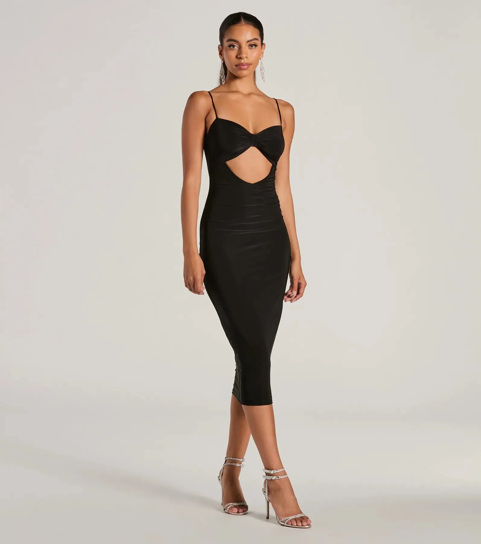 Treat Yourself Sleeveless Bow Cutout Midi Dress