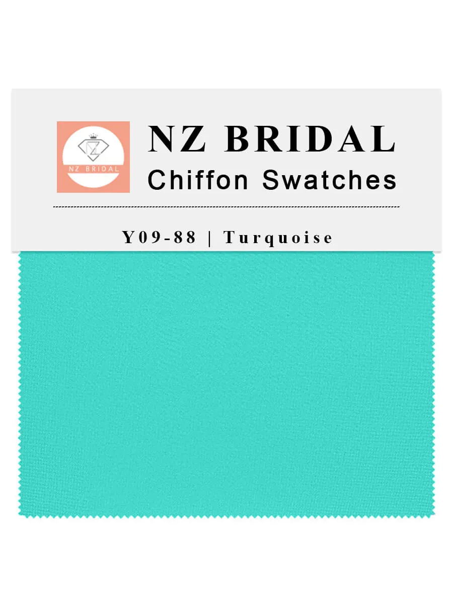 Turquoise Fabric Swatch Samples Chiffon
