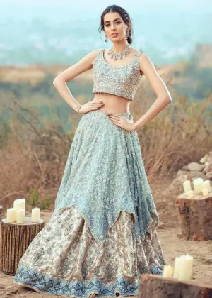 Turquoise Wedding Lehnga Choli for Asian Bride #C2045