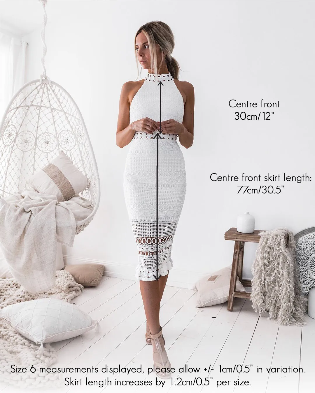 Two Sisters The Label Rivers Midi Dress - White