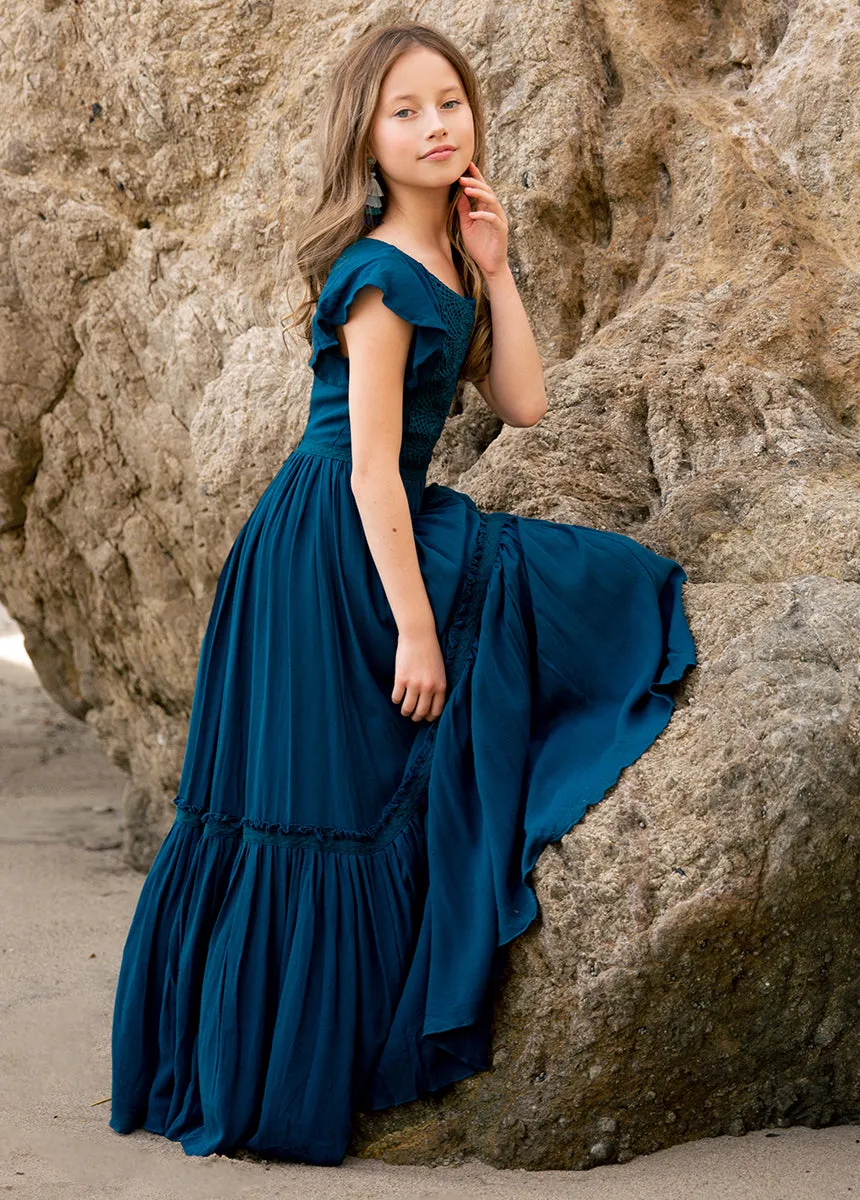 Viola Dress in Deep Ocean