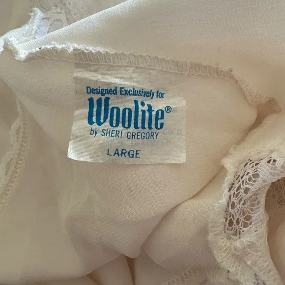 VTG Woolite Sheri Gregory White Silky Satin Lace Romper Bodysuit Size L Bridal