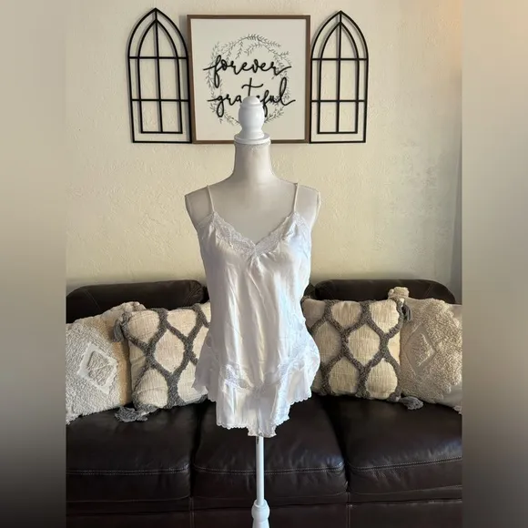 VTG Woolite Sheri Gregory White Silky Satin Lace Romper Bodysuit Size L Bridal