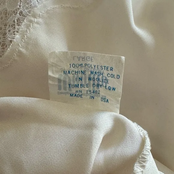 VTG Woolite Sheri Gregory White Silky Satin Lace Romper Bodysuit Size L Bridal