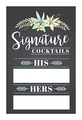 Wedding Signature Cocktail Drink Sign