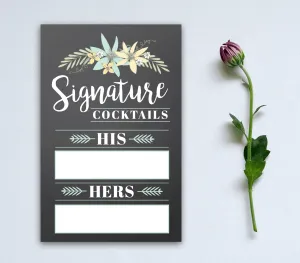 Wedding Signature Cocktail Drink Sign