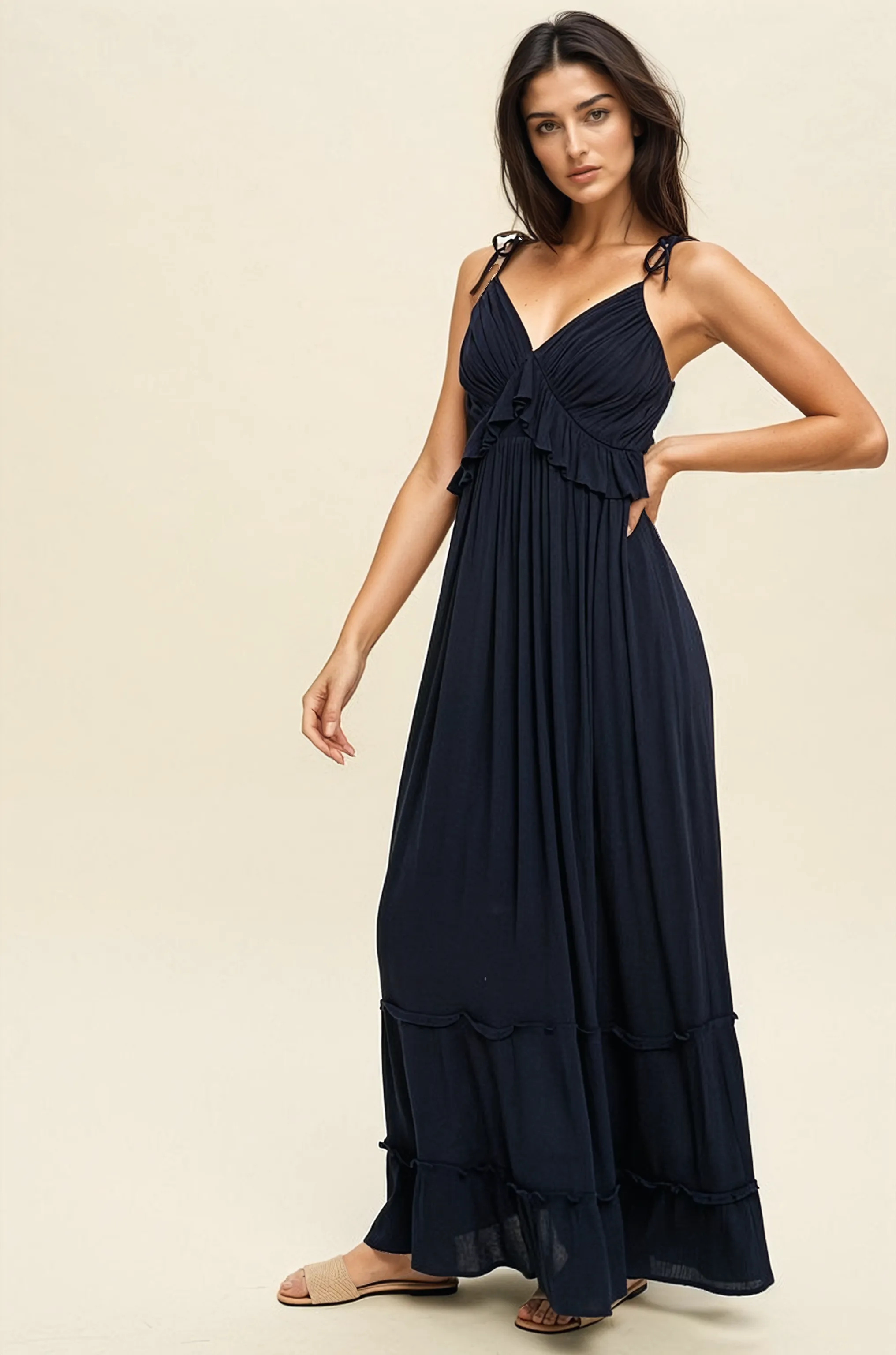 WHIMSY MAXI DRESS IN NAVY