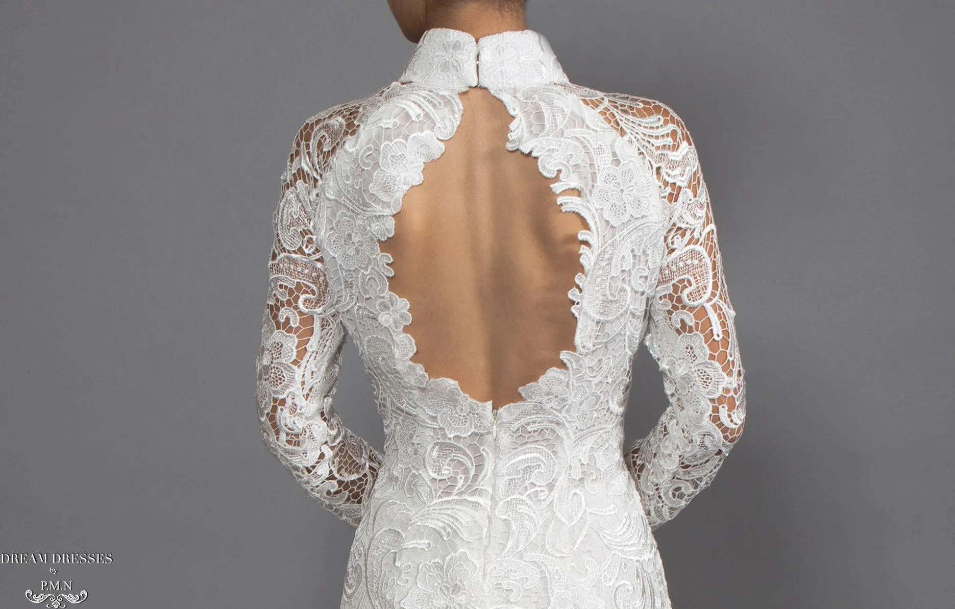White Bridal Ao Dai | Vietnamese Lace Bridal Dress (#MELISSA)