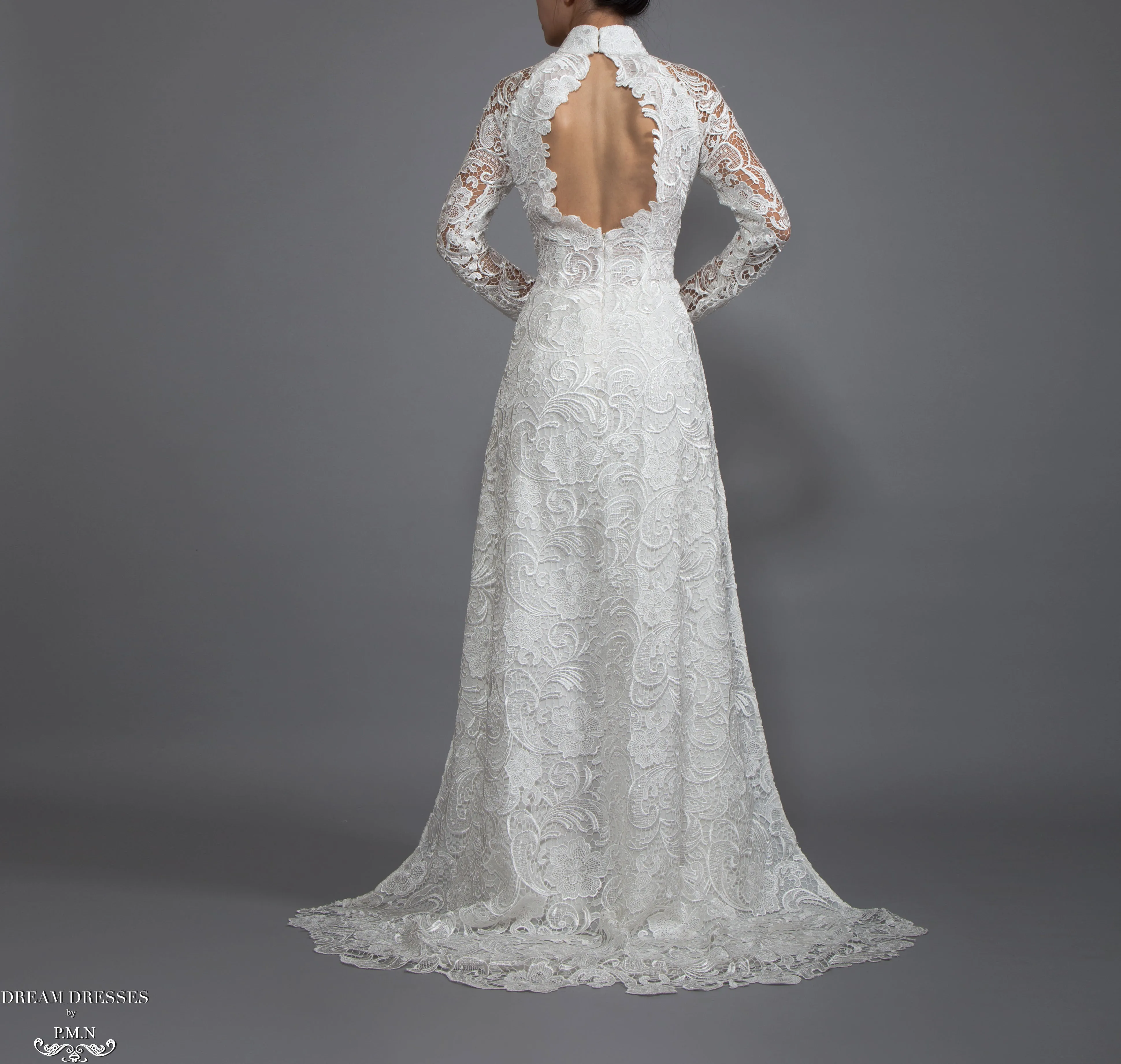 White Bridal Ao Dai | Vietnamese Lace Bridal Dress (#MELISSA)