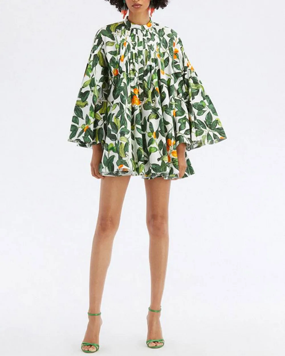 White Floral Pintuck Fortunella Mini Dress