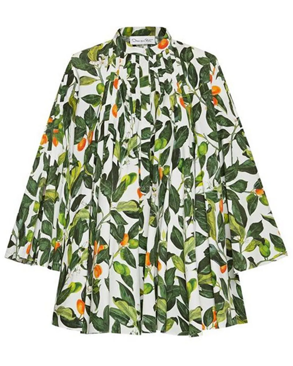 White Floral Pintuck Fortunella Mini Dress
