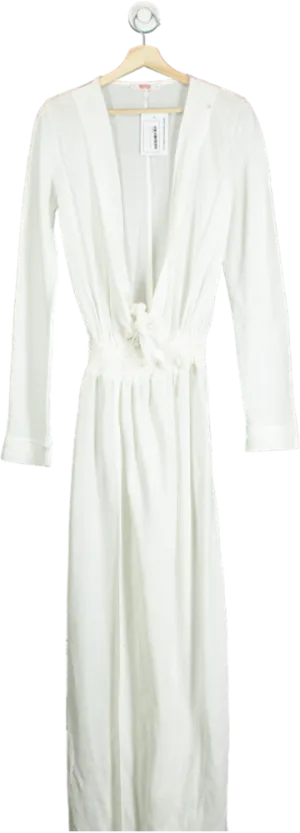 White Long Sleeve Maxi Dress UK M