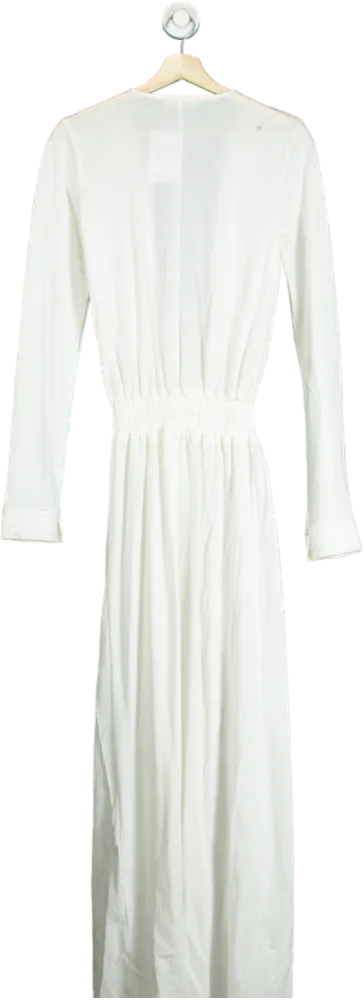 White Long Sleeve Maxi Dress UK M