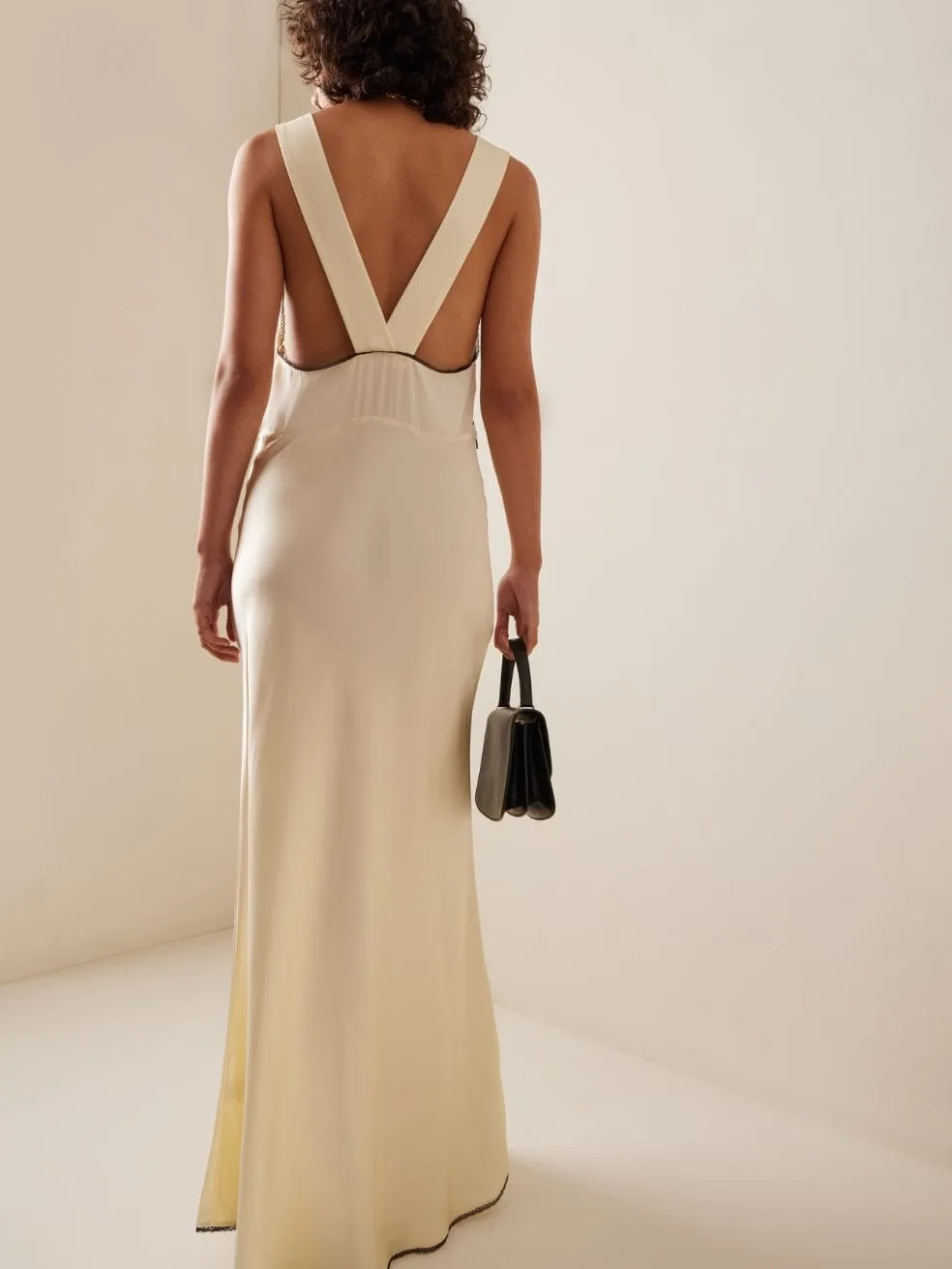 Willa Lace-Trimmed Cutout Silk Maxi Dress