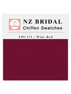 Wine Red Fabric Swatch Samples Chiffon