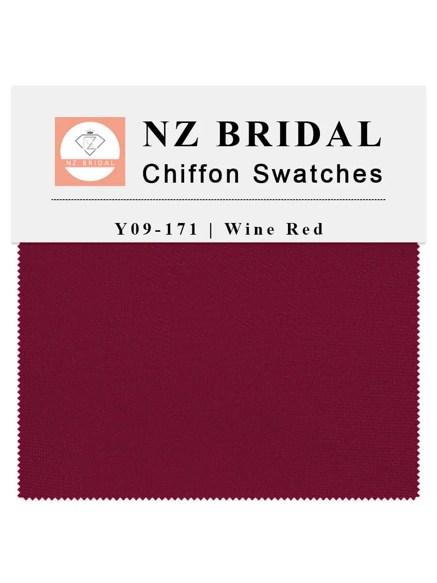 Wine Red Fabric Swatch Samples Chiffon