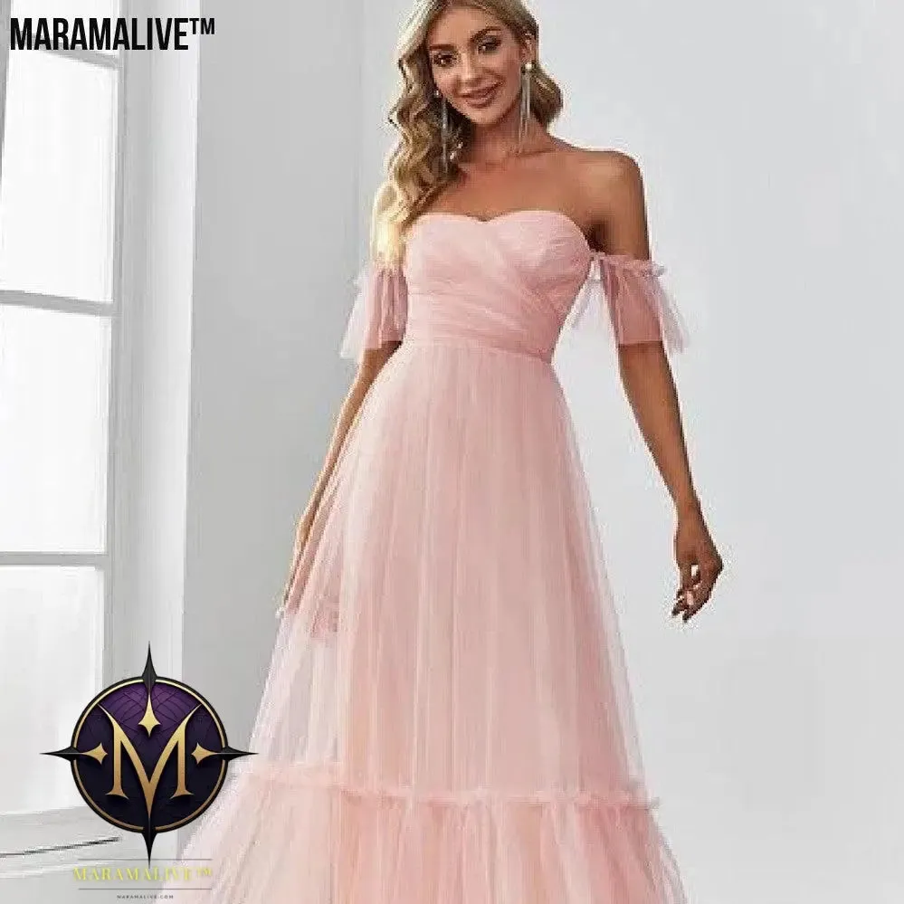 Women's Off-shoulder Tube Top Evening Dress