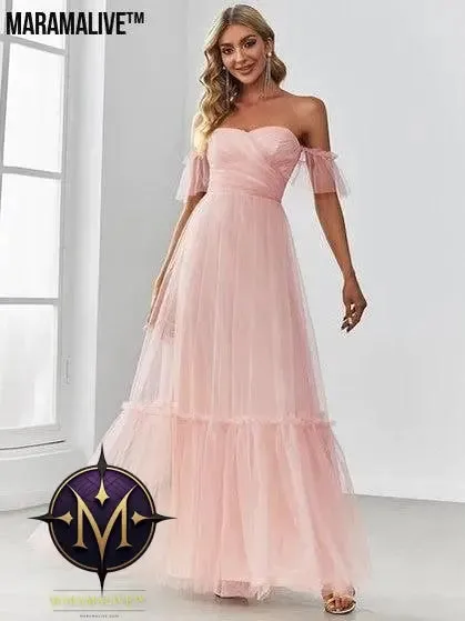 Women's Off-shoulder Tube Top Evening Dress