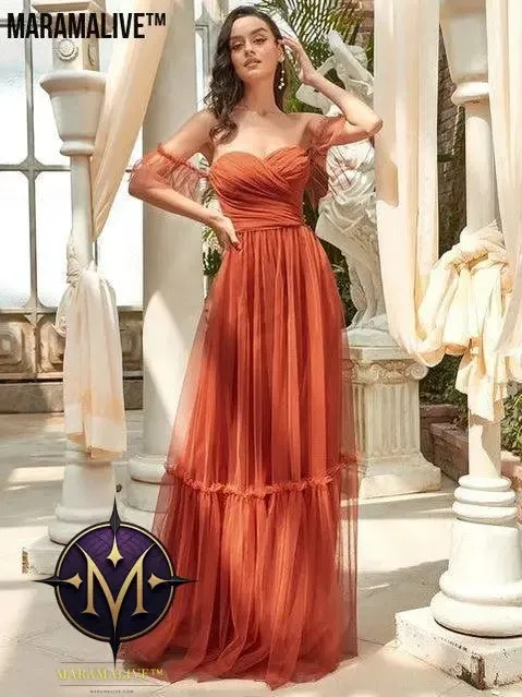 Women's Off-shoulder Tube Top Evening Dress