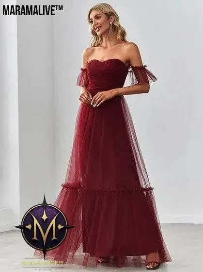 Women's Off-shoulder Tube Top Evening Dress