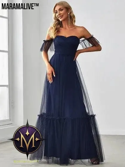 Women's Off-shoulder Tube Top Evening Dress