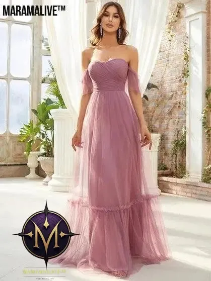 Women's Off-shoulder Tube Top Evening Dress