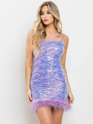 WOMEN'S SLEEVELESS BODYCON SEQUINS MINI DRESS