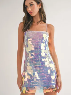 WOMEN'S SLEEVELESS BODYCON SEQUINS MINI DRESS