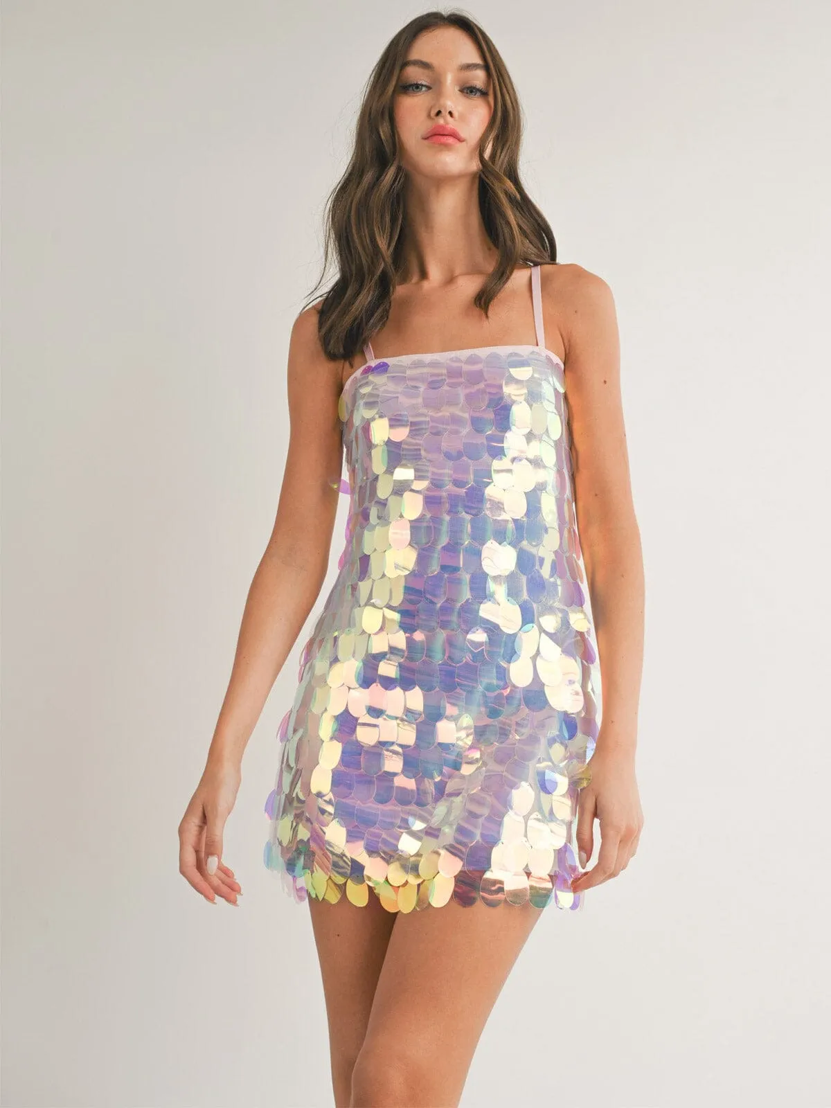 WOMEN'S SLEEVELESS BODYCON SEQUINS MINI DRESS