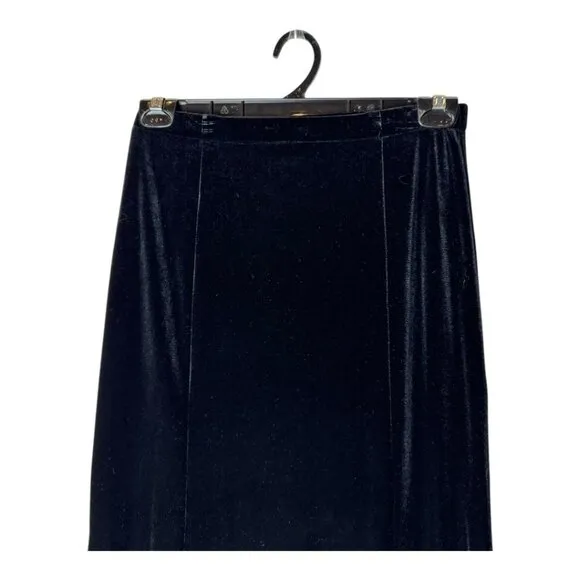 Xscape Skirt Women Small Black Velvet Chiffon Panel Maxi Skirt Cocktail Party