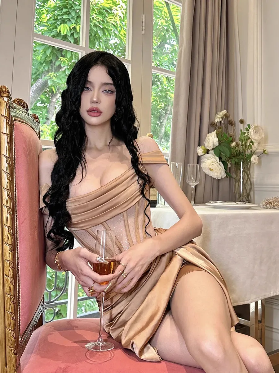 Y2K Satin Corset Mini Dress