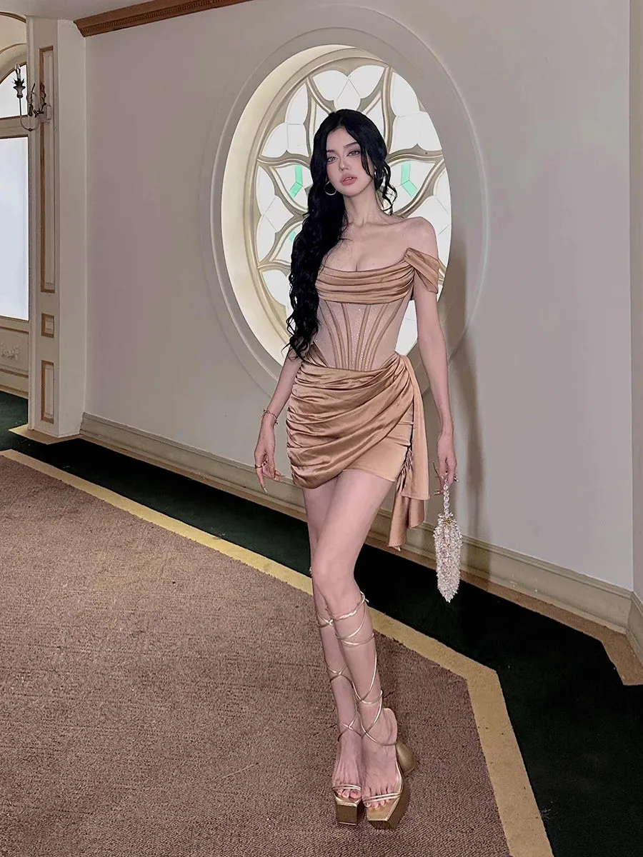 Y2K Satin Corset Mini Dress