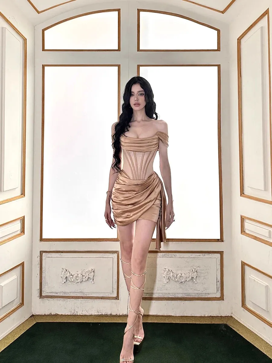 Y2K Satin Corset Mini Dress